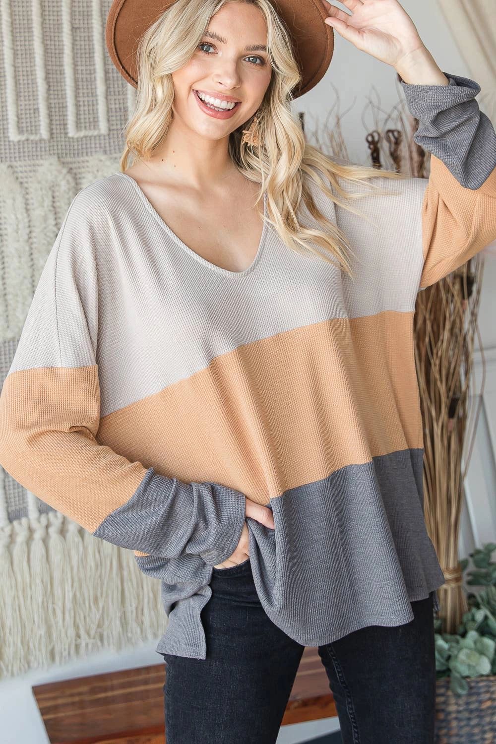 Overboard Color Block Long Sleeve Shirt