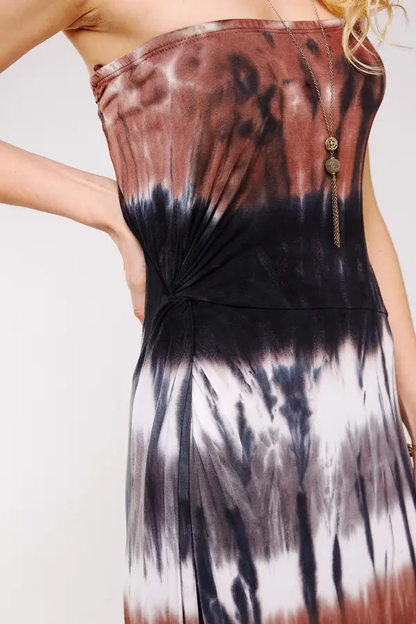 Speechless Tie-dye Strapless Maxi Dress