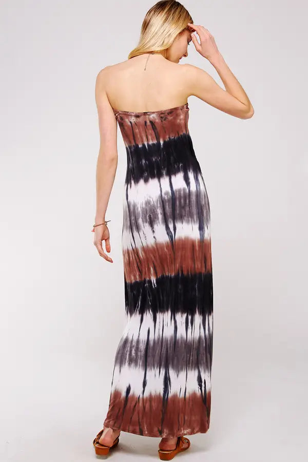 Speechless Tie-dye Strapless Maxi Dress